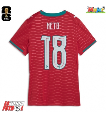 Portugal Pedro Neto #18 Primera Equipación Mujer Mundial 2026 Manga Corta